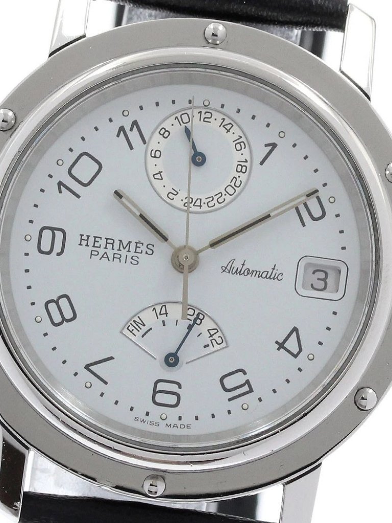 Hermes Clipper Cl5710 Power Reserve Gmt White Dial Automatic Mens Watch967628